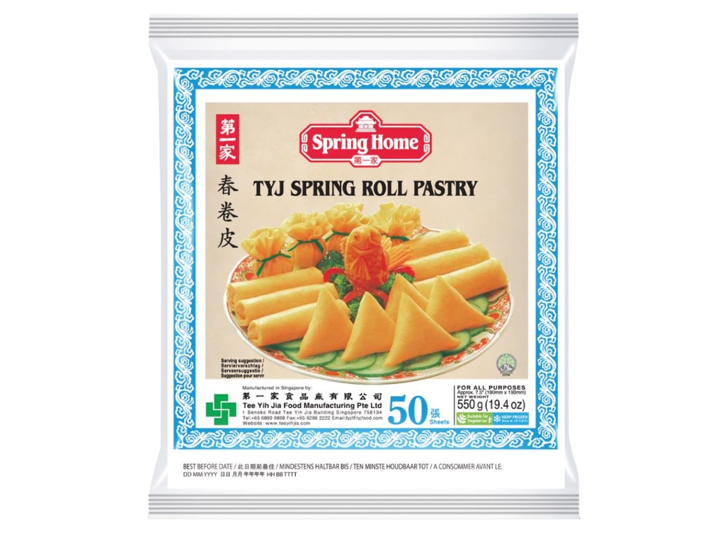 TYJ Spring Roll Pastry 190 mm 50 leaves 550g-SG