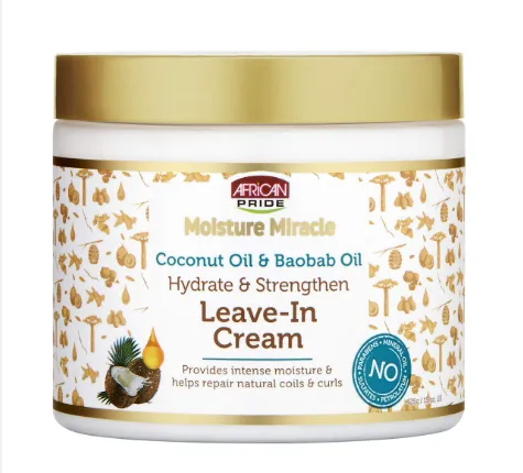 [240] African Pride Moisture Miracle Coco & Baobab Leave in Cream 15oz