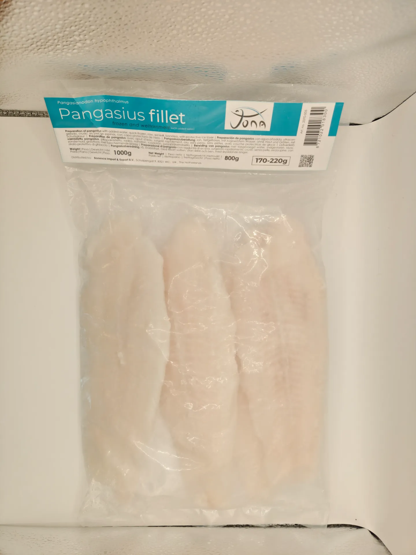 [3639] Jona Pangasius fillets 170-220gr  NW 1kg-VN