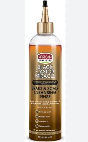 [228] African Pride Black Castor Braid & Scalp Cleanising Rinse 12 oz
