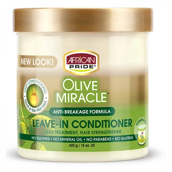 [250] African Pride Olive Miracle Leave in Cream 15 oz