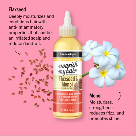 [7100] Aunt Jackie's Growth Oil Nourish my Hair Flaxseed & Monoi 118ml