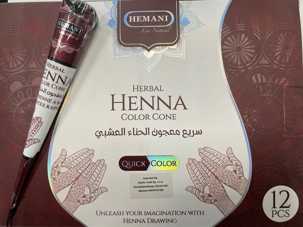 [7359] Hemani Henna Cone Red 40g