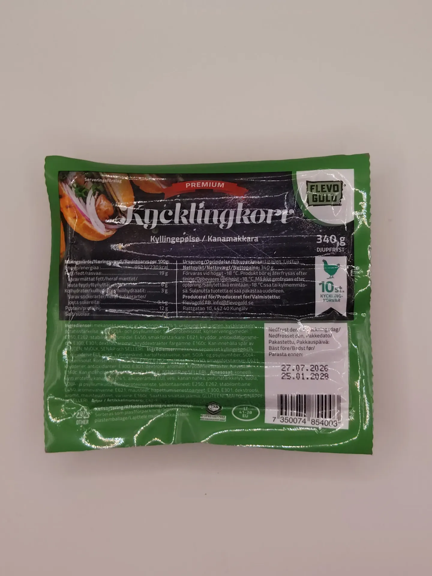 Flevogold Chicken Franks Premium 340g