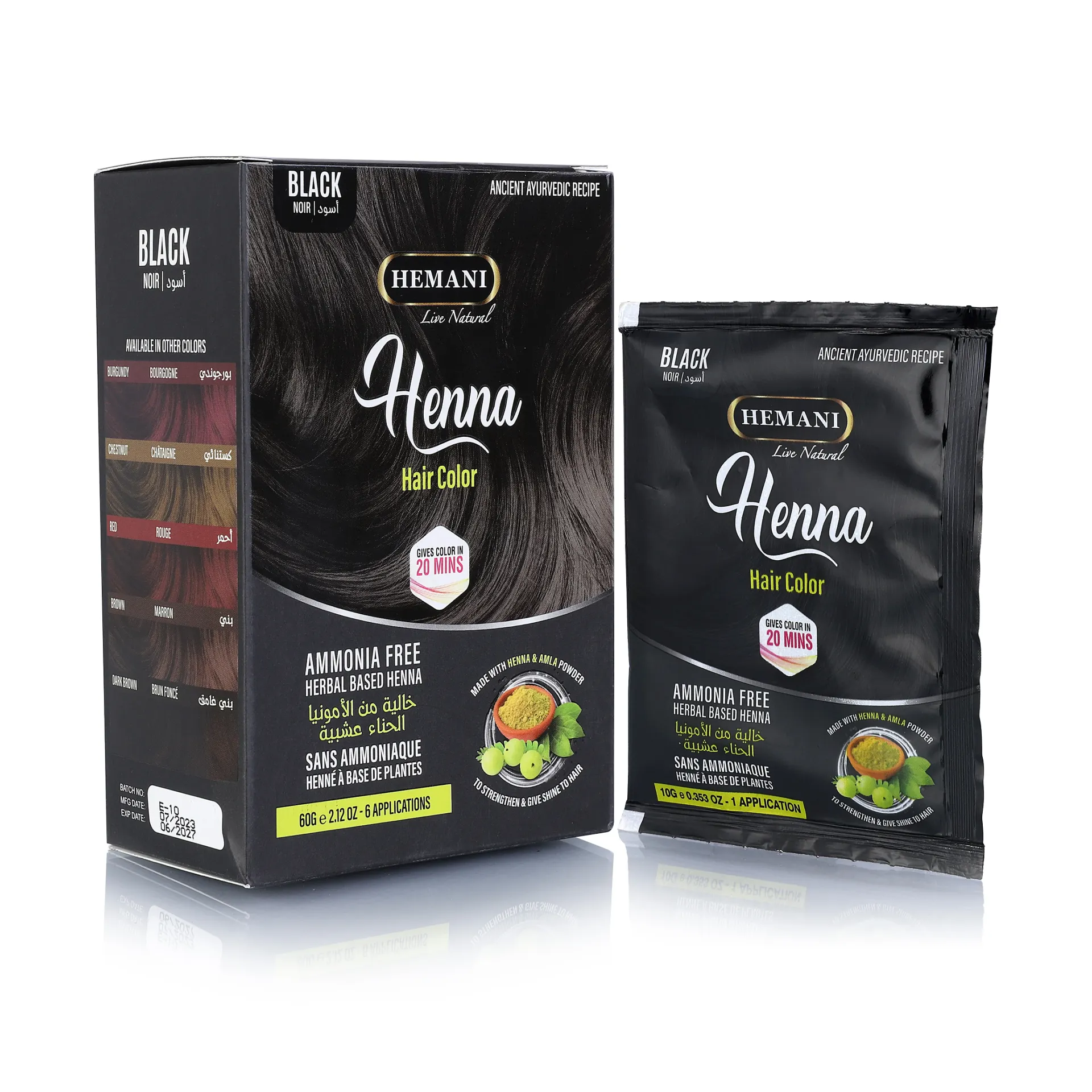 [8176] Hemani Henna Hair Colour Black 60g