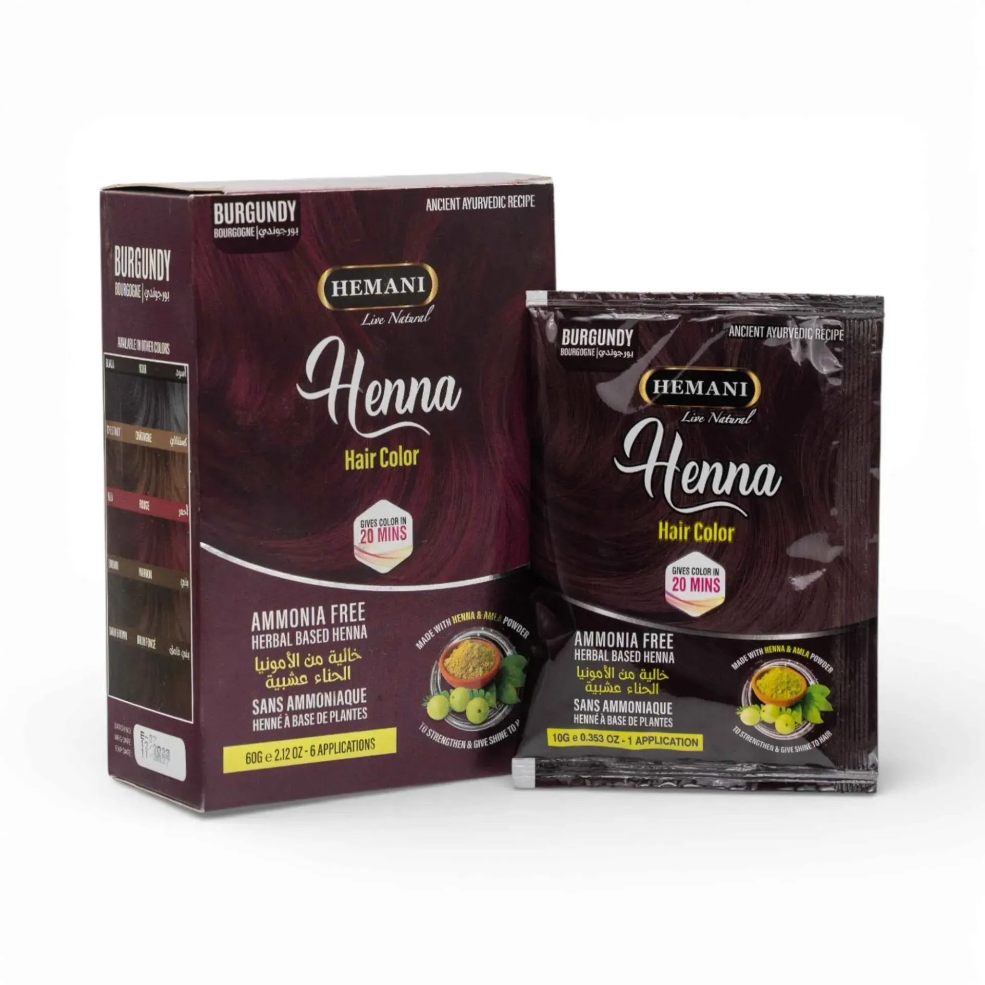 Hemani Henna Hair Colour Burgundy 60g
